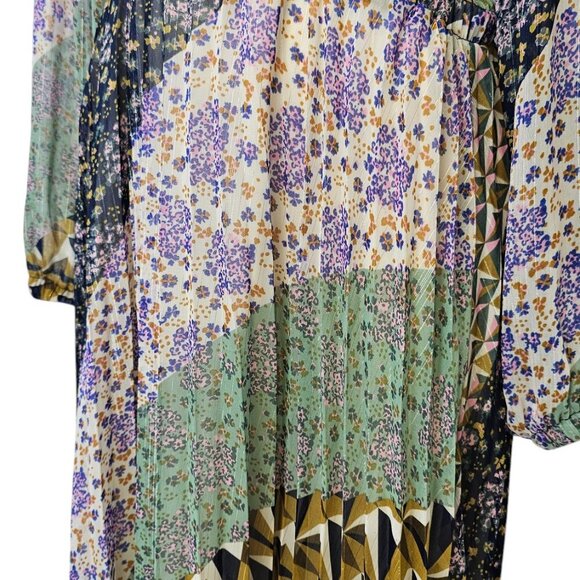 Suncoo Paris Carissa Robe, Pleated , Tie Waist, Midi, Lined, Flowy, Size T2 / M - Picture 11 of 11